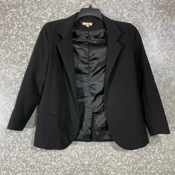 Silence + Noise Women's Preppy Black Open Front Blazer - Size Small - Minimalist - Picture 1 of 6
